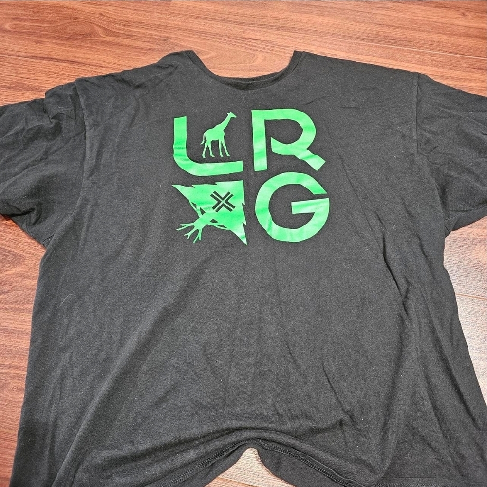 LRG Black Tee with Vibrant Green Emblem